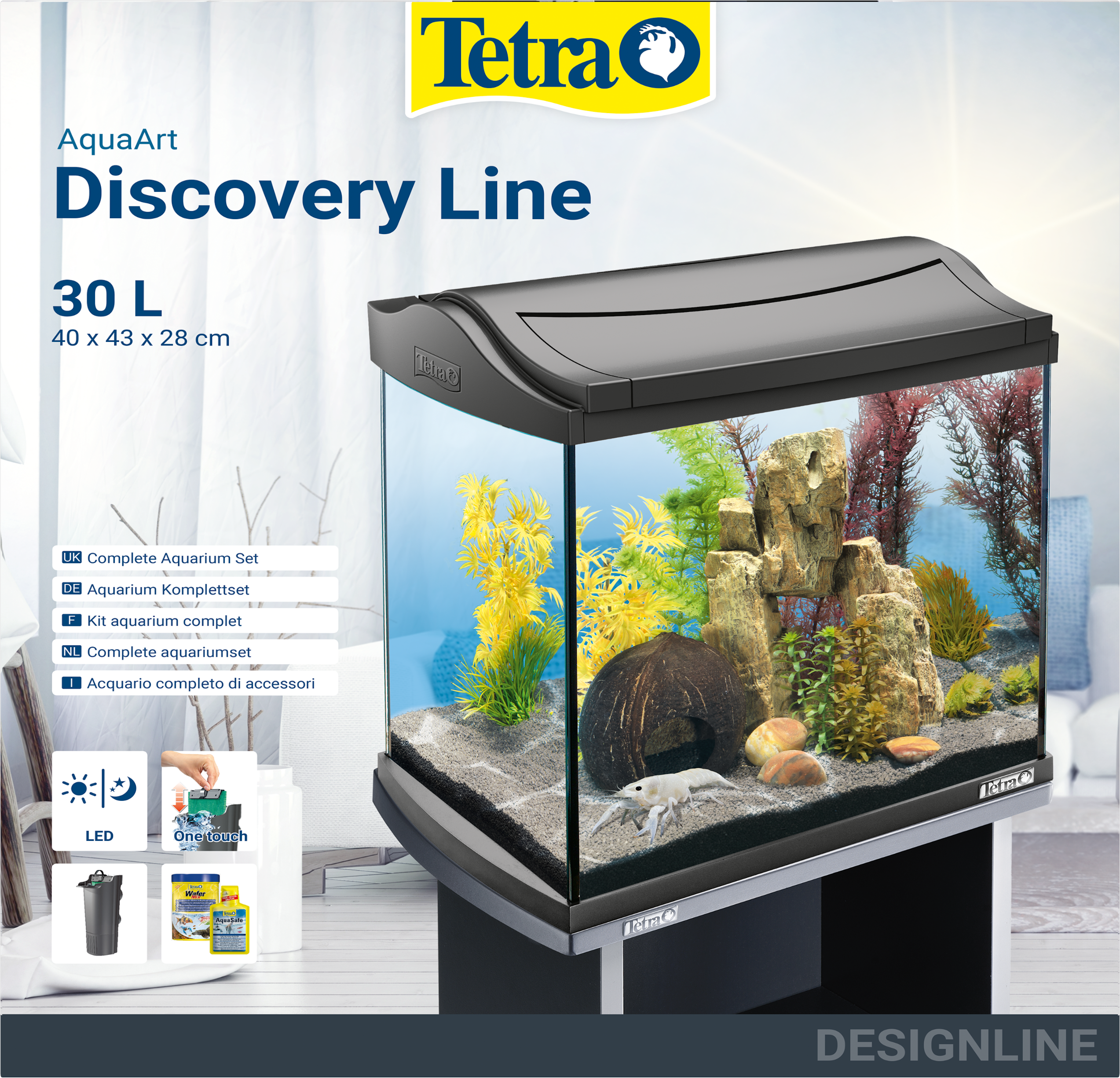 Inspecteur Habitat boete 30L Tetra AquaArt LED aquarium - Crayfish: Tetra